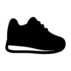 Black silhouette of a modern athletic sneaker