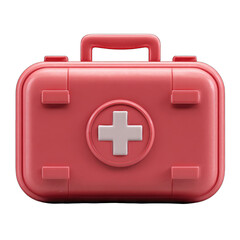 Obraz premium Pink medical kit, box shape, plus symbol