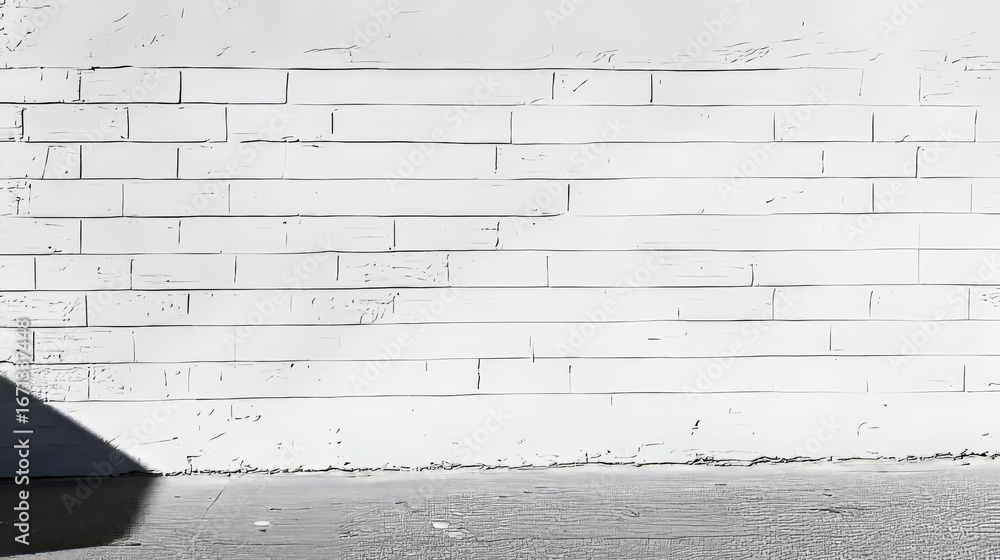 Aufkleber clean, minimalist white wall with textured surface and subtle shadows, creating serene and modern at