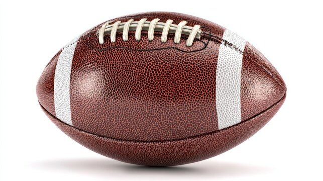 Brown football on white background