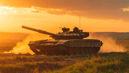 Generated image tank on the green battlefield