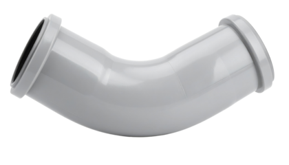 White PVC 90-degree elbow pipe fitting with integrated rubber seals for drain and waste plumbing connections.