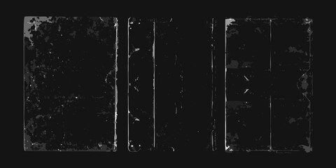 Grungy distressed textured overlay with vertical lines and abstract grunge elements on black background