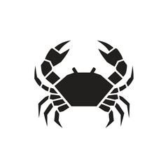 Stylized Black Crab Silhouette Icon