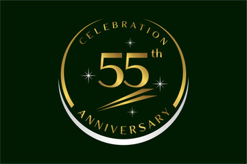 55 anniversary celebration logo design, vector illustration, 
emblem, badge