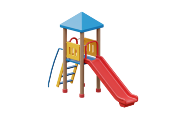 Isolated colorful playground structure, a fun park toy for children to enjoy outside