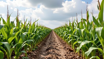 Cornfield with Harvestready Ears and Pathway