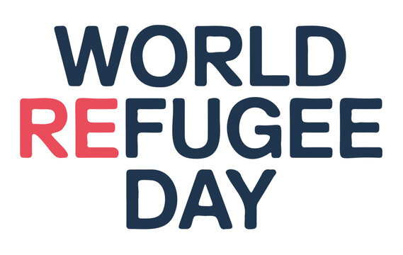 World Refugee Day Typography International Awareness Vector Graphic
