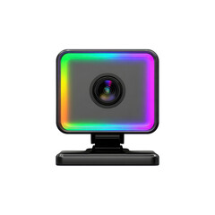 RGB LED Webcam, Modern Streaming Camera with Colorful Lighting