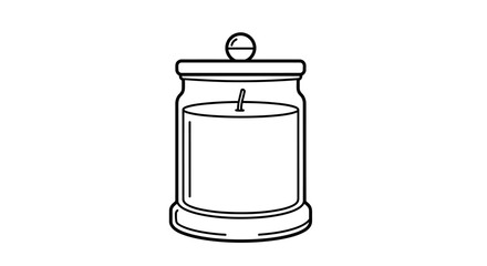 Simple Black and White Jar Candle Illustration