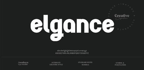 Unique bold angina display font vector