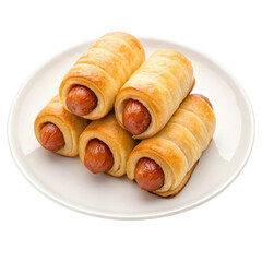 Sausage rolls isolated on transparent background