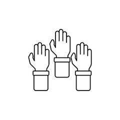 raised hands icon outline editable stroke line drawing eps.