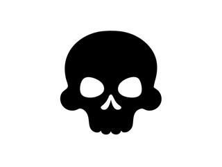 A skull with a crushed bone simple silhouette vector