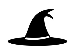 A witch hat black silhouette vector,halloween witch hat icon