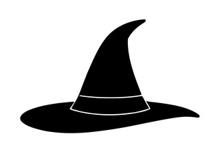 A witch hat black silhouette vector,halloween witch hat icon