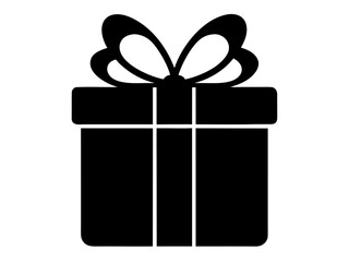Christmas present box black silhouette vector,Christmas gift box