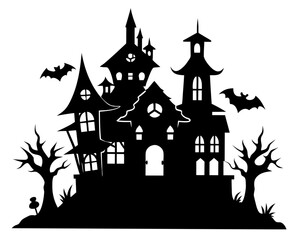 Haunted Houses simple  silhouette vector,halloween Houses  icon