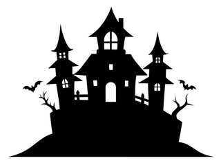 Haunted Houses simple  silhouette vector,halloween Houses  icon