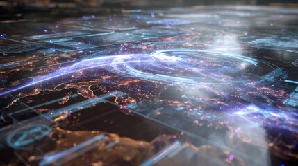 Futuristic map of the world