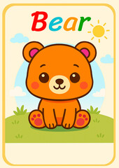 Cute Cartoon bear Illustration for Kids