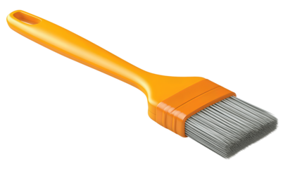 Cooking brush with flexible silicone bristles and simple straight handle, functional and easy to clean, isolated on transparent background.
