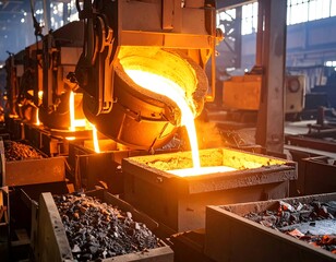Molten Metal Pouring in Industrial Foundry (9)