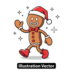 Joyful Gingerbread Man Character Striding with a Festive Concept for Holiday Celebrations