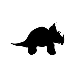 black silhouette of a dinosaurs