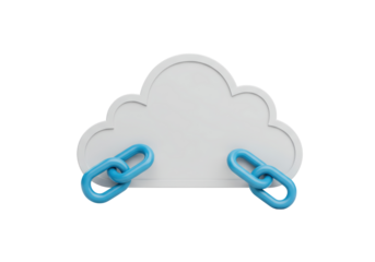 Isolated Cloud with Links, Cloud Computing, Connectivity, Communication, Link Concept
