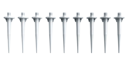 Plastic expansion anchors featuring brandless design, neat spacing and sharp molded details, isolated on transparent background.
