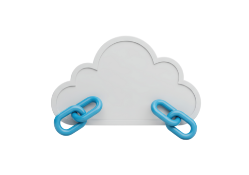 Isolated Cloud with Links, Cloud Computing, Connectivity, Communication, Link Concept