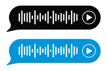 Messenger, player, music app, podcast screen template. Mobile phone chat eps 10 vector illustration. Phone correspondence sample image. Voice message flat picture in eps 10.