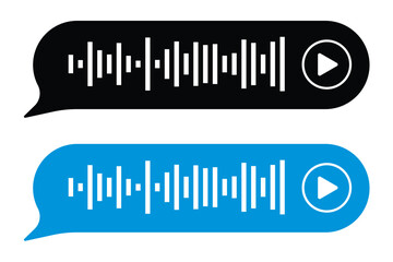 Messenger, player, music app, podcast screen template. Mobile phone chat eps 10 vector illustration. Phone correspondence sample image. Voice message flat picture in eps 10.