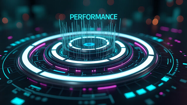 Futuristic Performance Interface with Concentric Circles