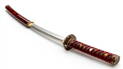 katana sword on white background.