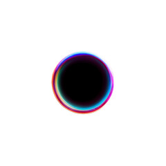 Abstract Colorful Ring of Light on Black Background