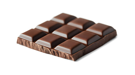 Fototapeta premium A chocolate bar with a square shape. The chocolate bar is cut into squares. The squares are brown in color