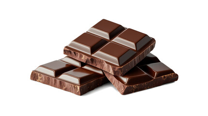 Three pieces of chocolate stacked on top of each other