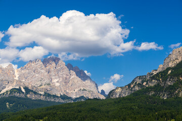 Fototapeta premium Hiking near Pianozes lake - Cortina d'Ampezzo - Italy