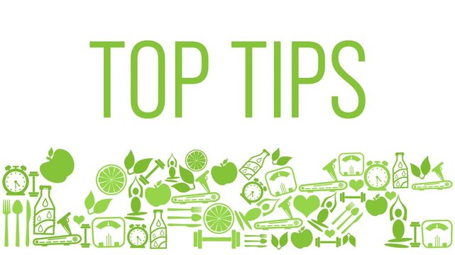 Top Tips Green Health Symbols Bottom Texture Blinking 