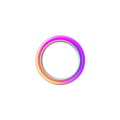 Abstract Colorful Ring Frame  Neon Rainbow Circle for Design Projects