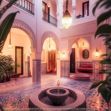 doorways A Moroccan riad style room with arched