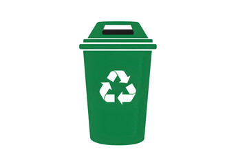 Green Recycling Bin Waste Disposal and Environmental Responsibility on transparent background