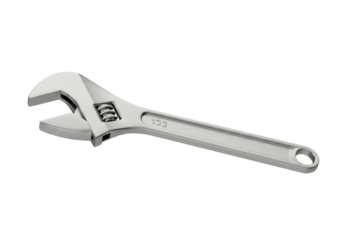 Isolated Adjustable Wrench, a close up of hand tool, workshop equipment, industrial instrument