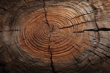 Fototapeta premium Close-up of weathered tree trunk cross-section
