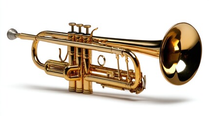 Obraz premium Polished golden trumpet