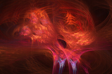 Fractal colored abstract on black background