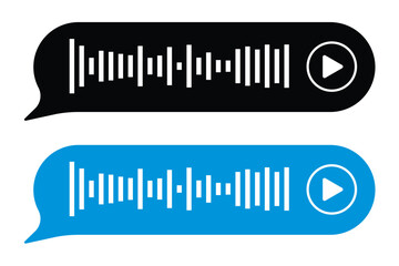 Voice message equalizer vector set. Audio sound wave bar for podcast. Graphic design element for mobile app interface in eps 10.
