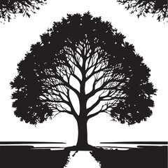 Tree silhouette Vector | Minimalist & Trendy Tree Silhouette Design | Unique & Stylish Tree Artwork for Vector design